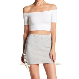 Lace Up Knit Skirt